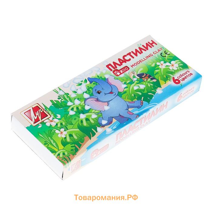 Пластилин «Луч. ZOO», 6 цветов, 90 г