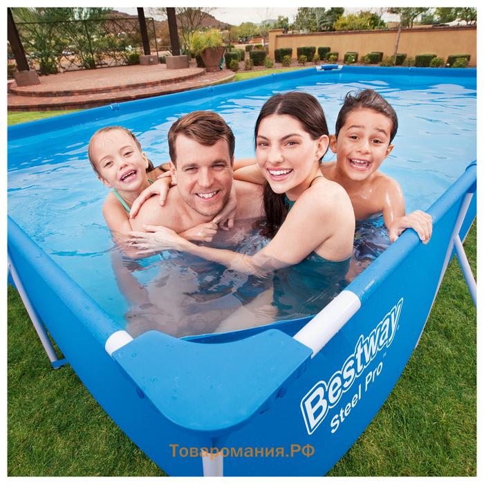 Бассейн каркасный Bestway Steel Pro 56424, 400×211×81 см, фильтр-насос, прямоугольный
