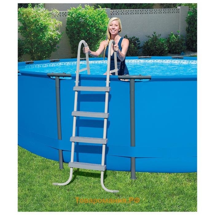 Бассейн каркасный Bestway Steel Pro MAX 56438, 457×122 см, фильтр-насос, лестница, тент, круглый
