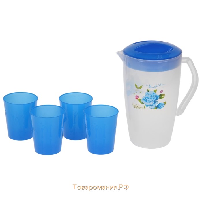 Набор питьевой «Оазис», 5 предметов: кувшин 1,5 л, 4 стакана 200 мл, 17×13×20 см, цвет МИКС