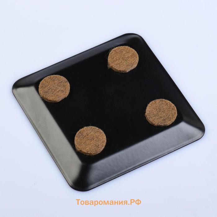 Подсвечник металл "Тарелка", 10х10х1,1 см, черный