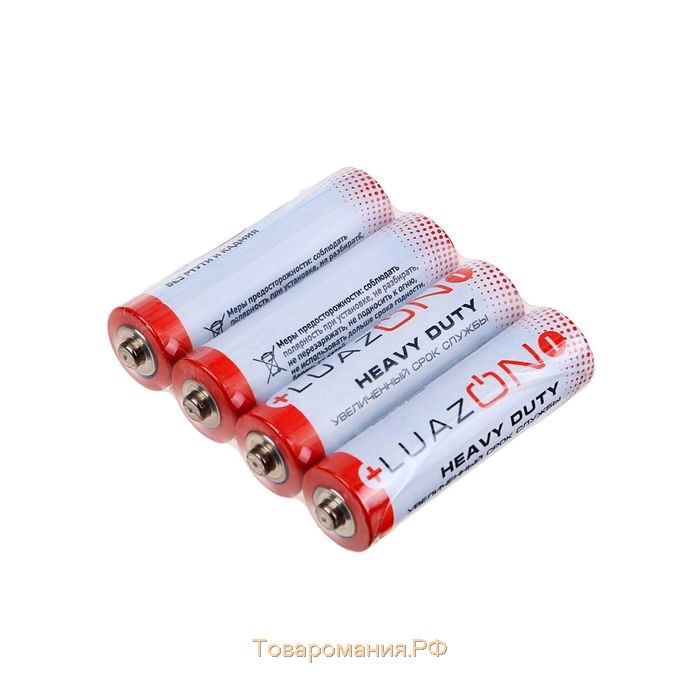 Батарейка солевая Heavy Duty, AA, R6, спайка, 4 шт