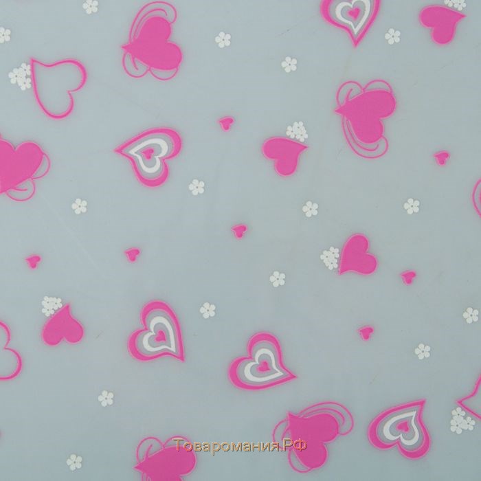 Пленка для цветов "Валентин", розово - белая, 40 мкм 0,70 х 7,5 м