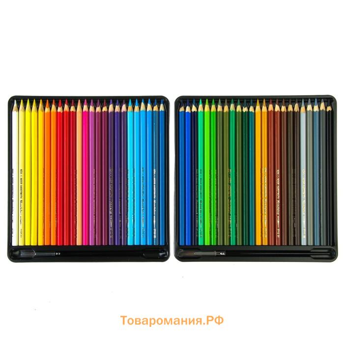 Карандаши цветные акварельные набор 48 цветов Koh-I-Noor Mondeluz 3713 + точилка + кисть 2 шт.