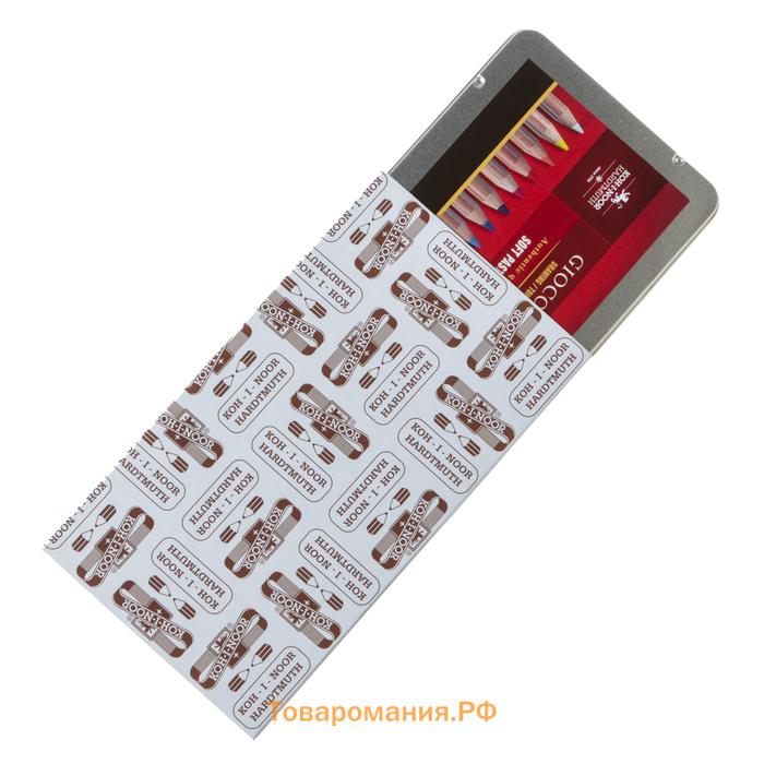 Пастель сухая в карандаше Koh-I-Noor Soft GIOCONDA 8827, набор 12 цветов
