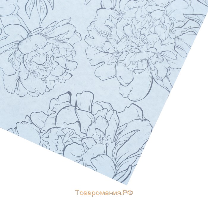Бумага упаковочная крафт цветная двухсторонняя «Лиловые цветы», 50 х 70 см
