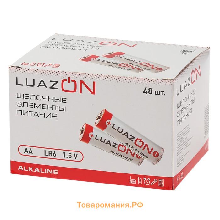 Батарейка алкалиновая (щелочная) Luazon, АА, LR6, блистер, 4 шт