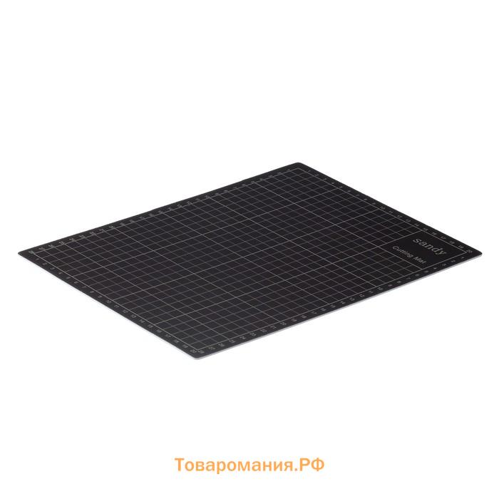 Резиновый мат двухсторонний для творчества А4, белый с чёрным, 22×30×0.3 см