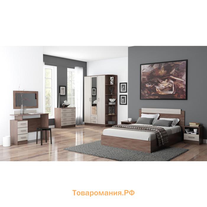 Шкаф двухстворчатый прямой «Дуэт», 2 ящика, 800×480×2200 мм, цвет ясень шимо светлый/темный