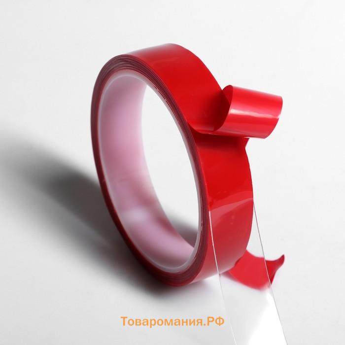 Клейкая лента TORSO, прозрачная, двусторонняя, акриловая, 20 мм x 2 м