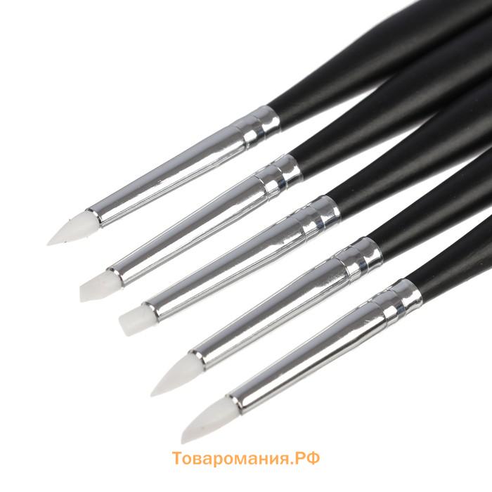 Набор инструментов для придания формы «Матовый чёрный», 5 шт., 14.6 см, дерево, металл, резина