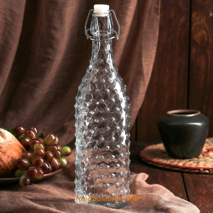 Бутылка для соусов и масла с бугельным замком «Ризотто», 1 л, 8×8×30 см
