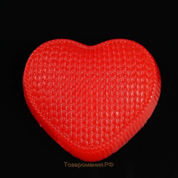 Фигурное мыло "Сердечко вязаное" красное 70гр