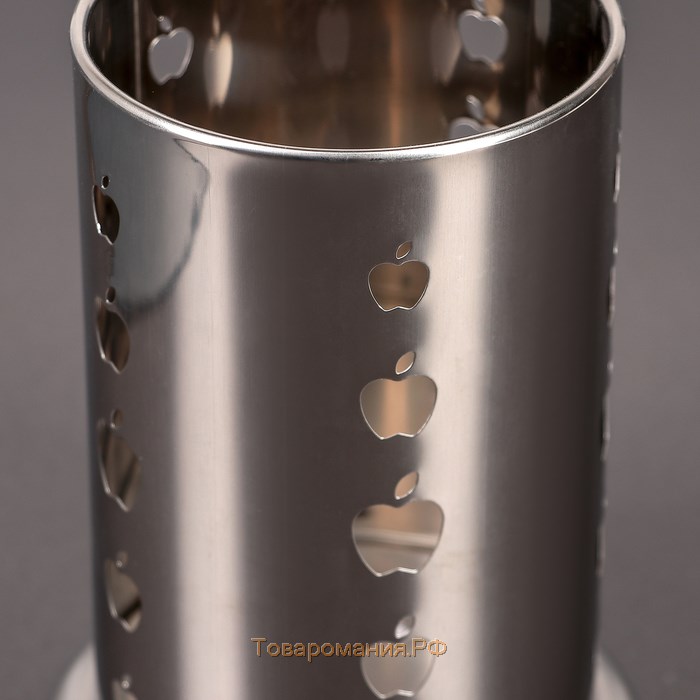 Подставка из нержавеющей стали для столовых приборов «Яблочко», 10×17 см