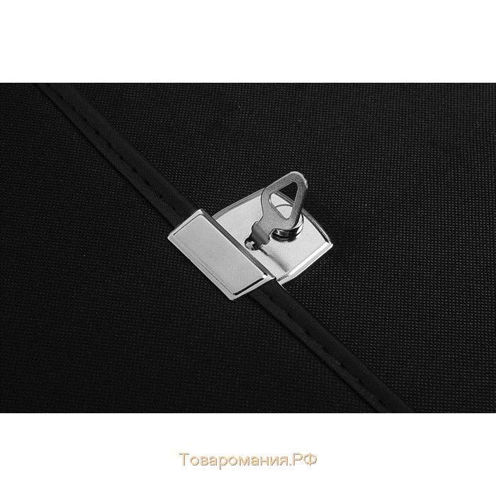 Портфель деловой 380 х 290 х 100 мм, текстильный, 3 отделения, с ремнем, К 1С21 "Сосново", чёрный