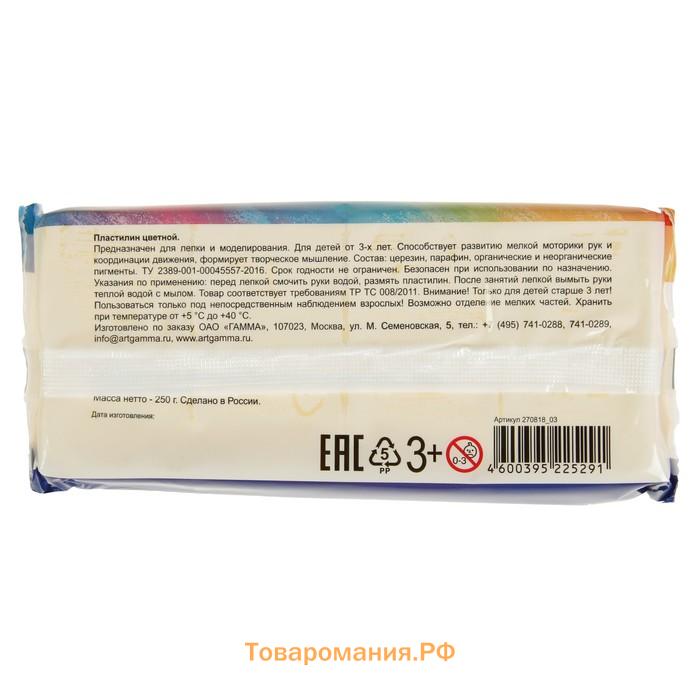 Пластилин «Гамма. Классический», 250 г, жёлтый