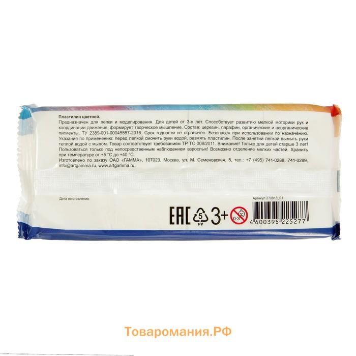 Пластилин «Гамма. Классический», 250 г, белый