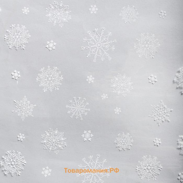 Плёнка глянцевая «Снежинки», белая, 1 × 5.2 м