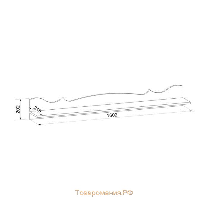 Полка «Латте 90/02», 1602×218×202 мм, цвет бодега cветлый / орех донской