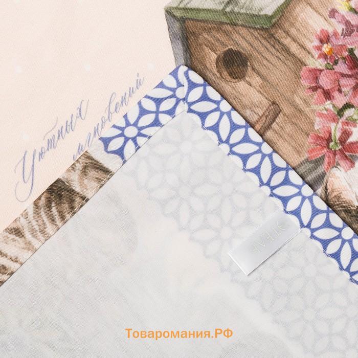Скатерть  «Уютные коты», 180×147 см, 100% хлопок, саржа 190 г/м²