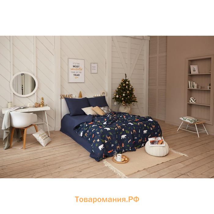 Новый год. Постельное белье "" Евро Winter animals 200*217 см, 240*220 см, 70*70 см - 2 шт