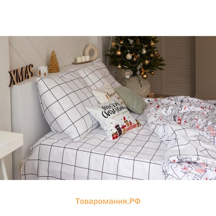 Новый год. Постельное белье  Дуэт Xmas cat 143*215 см - 2 шт, 240*220 см, 70*70 см - 2 шт