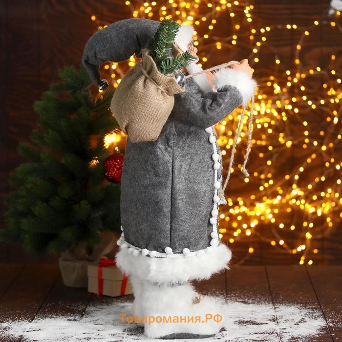 Дед Мороз "В сером тулупе со снегоступами" 60 см
