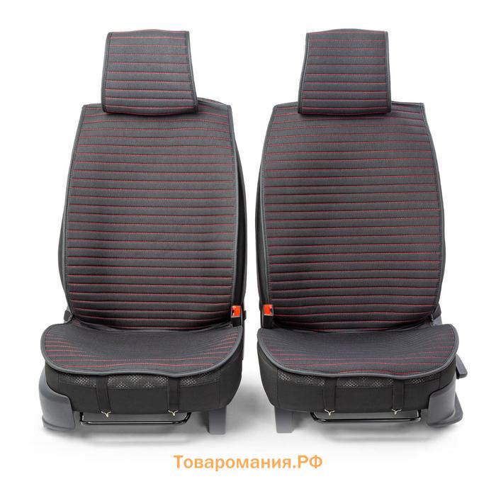 Накидки на передние сиденья Car Performance, 2 шт, алькантара, черный-красный