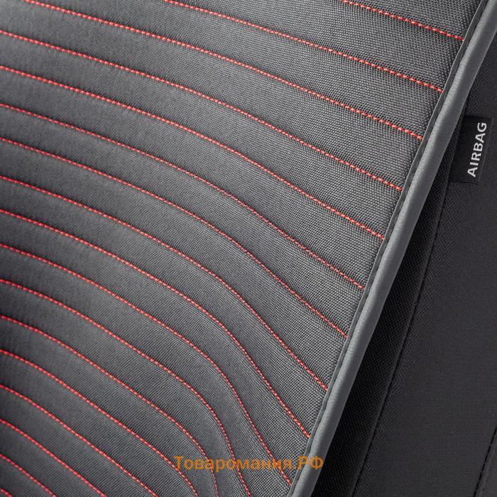 Накидки на передние сиденья Car Performance, 2 шт, алькантара, черный-красный