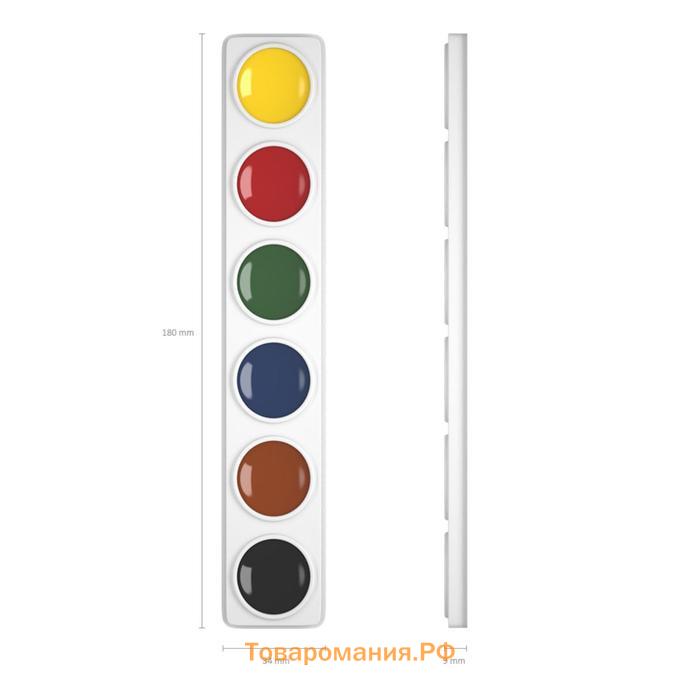 Акварель ErichKrause, 6 цветов, без кисти, картон, европодвес (облегчённая упаковка)