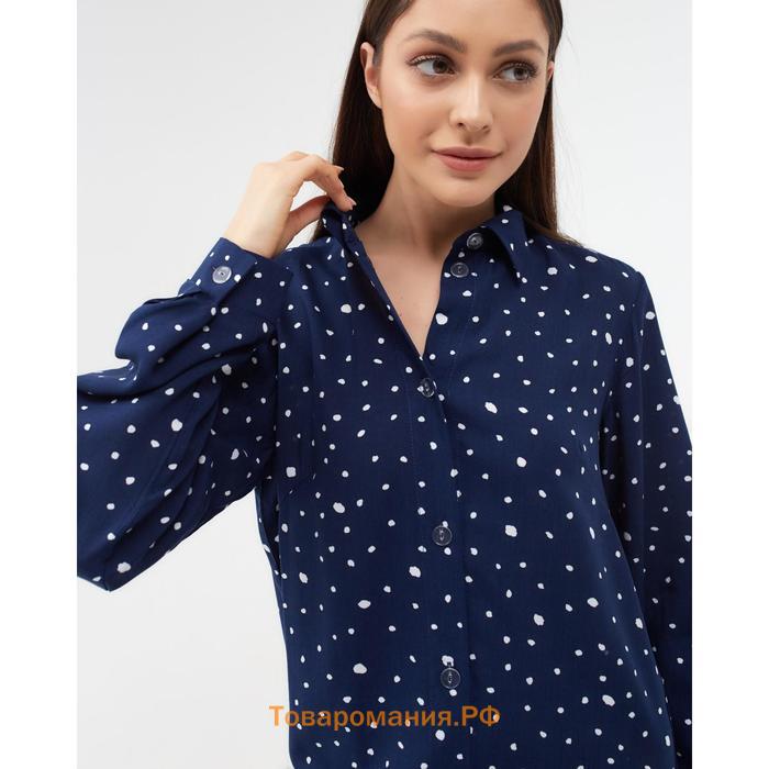 Рубашка (сорочка) женская KAFTAN «Горошек», цвет синий, размер 40-42