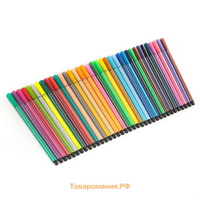 Фломастеры, 36 цветов, в пластиковом пенале, вентилируемый колпачок, МИКС
