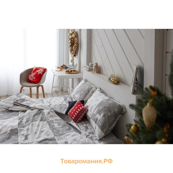 Постельное белье новогоднее LoveLife 2сп New year forest 175*215см,200*225см,50*70см-2штуки