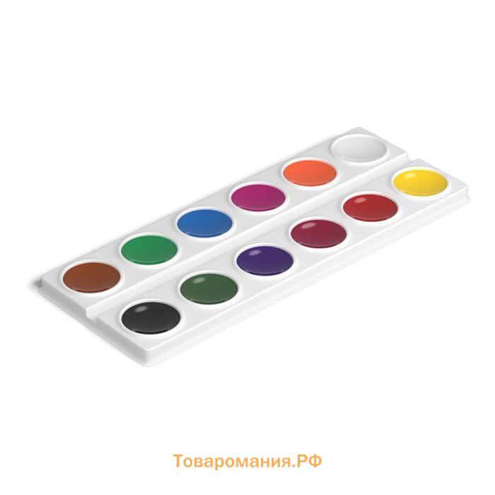 Акварель ErichKrause, 12 цветов, без кисти, мягкий пластик, картонная коробка, европодвес (эконом упаковка)