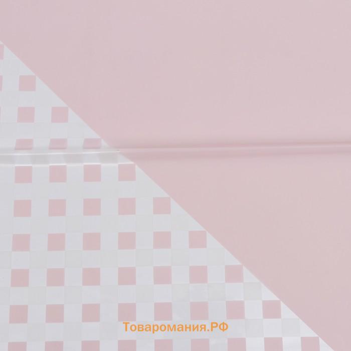Плёнка для декора и флористики, розовая, универсальная, без рисунка, лист 1шт., 58 x 58 см