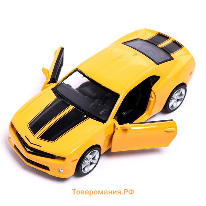 Машина металлическая CHEVROLET CAMARO, 1:32, открываются двери, инерция, цвет жёлтый