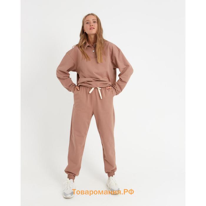 Костюм женский (джемпер, брюки) MINAKU: Casual Collection цвет бежевый, размер 42