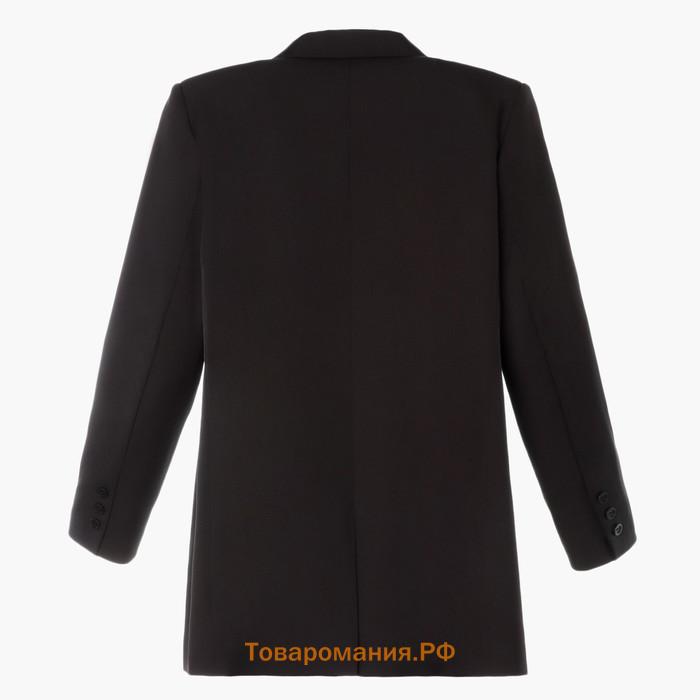 Пиджак женский двубортный MIST plus-size, размер 52, цвет чёрный