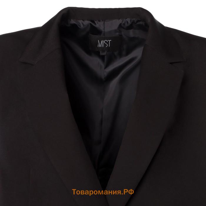 Пиджак женский двубортный MIST plus-size, размер 56, цвет чёрный