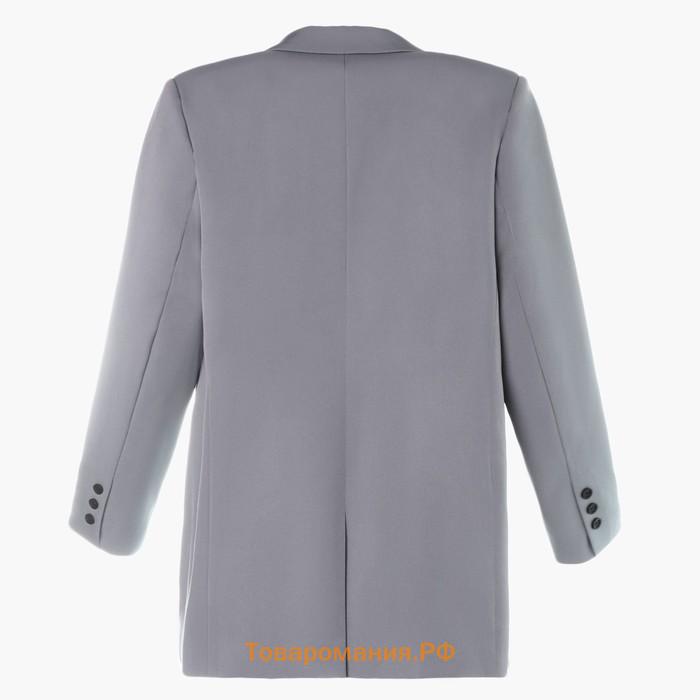 Пиджак женский двубортный MIST plus-size, размер 52, цвет серо-голубой