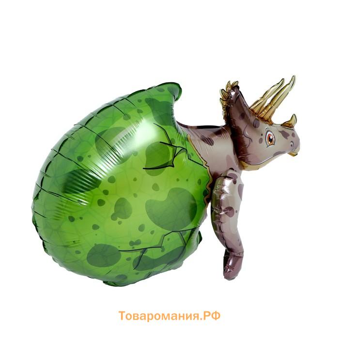 Воздушный шар фольгированный 20" «Трицератопс в скорлупе», фигура, под воздух