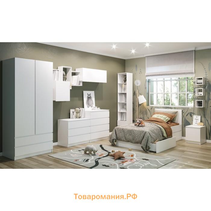 Шкаф двухстворчатый Клик Мебель «Мадера», 2 ящика, 900×500×2100 мм, цвет белый
