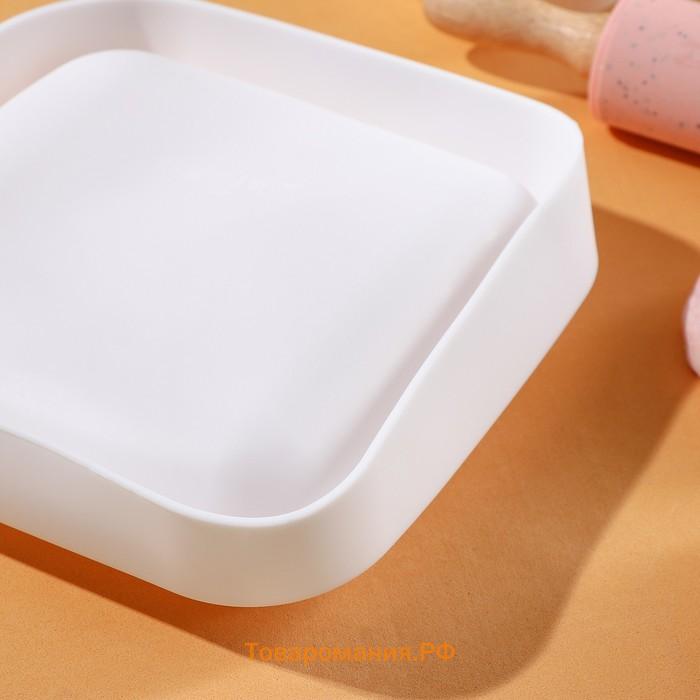 Форма для муссовых десертов и выпечки KONFINETTA «Квадро», силикон, 18.5×5 см, белая