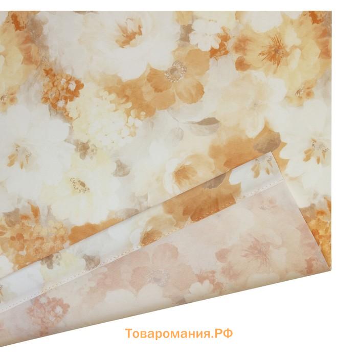 Рулонная штора «Пионы», 40х175 см, цвет бежевый