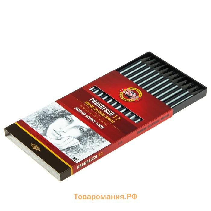 Набор карандашей цельнографитовых в лаке Koh-I-Noor PROGRESSO 8911, HВ, 12 штук в наборе