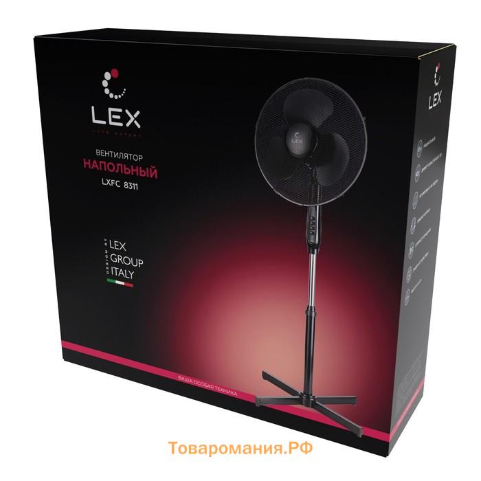 Вентилятор Lex LXFC8311, напольный, 45 Вт, 3 режима, чёрный