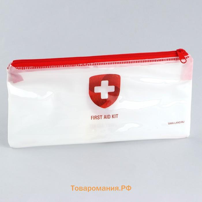 Аптечка дорожная плоская FIRST AID KIT, 20.5×9.5 см