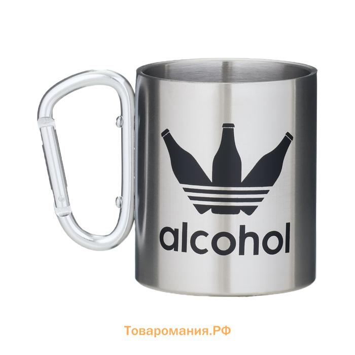 Кружка туристическая с карабином Alcohol, 300 мл