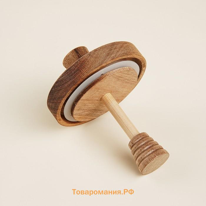 Баночка для мёда SL Home «Южная акация», 450 мл, 9×13.5 см, с крышкой и ложкой, стекло, прозрачная