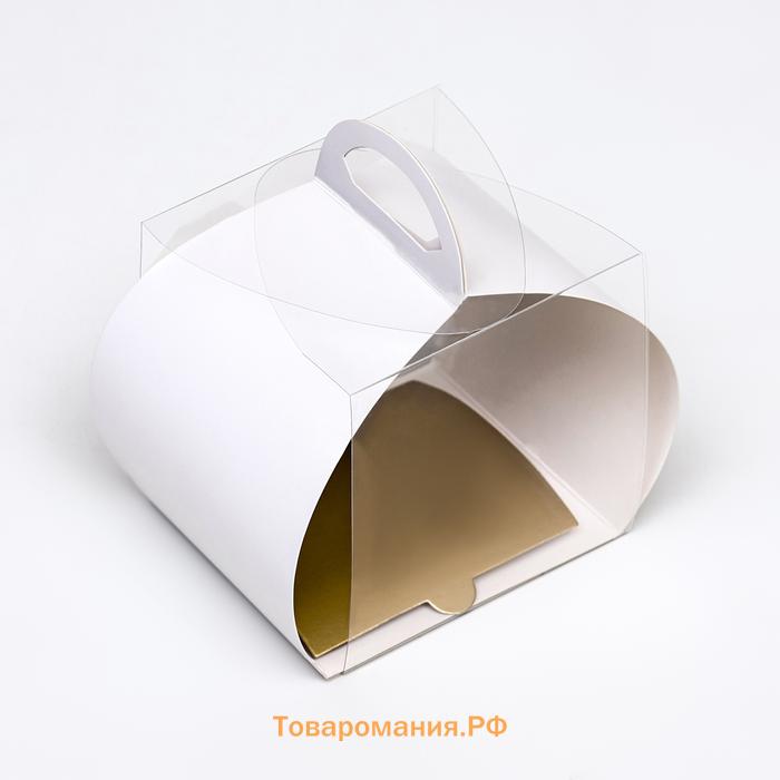 Коробка под Бенто - торт, белая 10×10×10 см